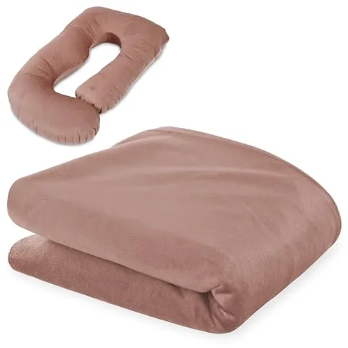 Totsy Baby Bezug für schwangerschaftskissen stillkissen XXL Seitenschläferkissen Pregnancy Pillow groß komfortkissen J Form Lagerungskissen schlafkissen abnehmbarem Bezug Seitenschläfer 190 cm Rosa