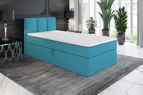 A&J MöbelLand Boxspringbett NASI mit Bettkasten und Topper