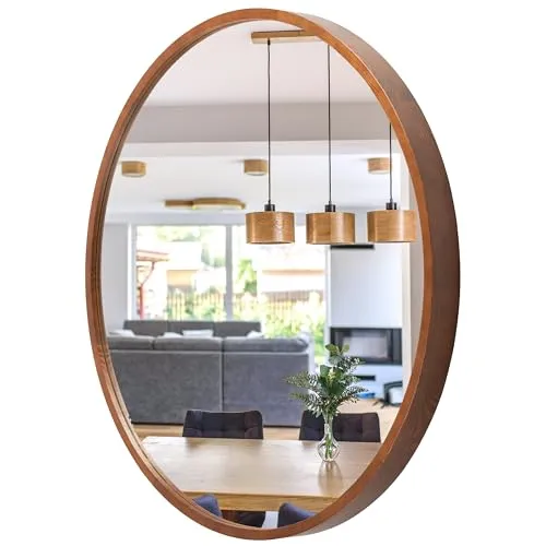 STOLARNIA PIKA Runder Bad Spiegel in braun von STOLARNIA PIKA