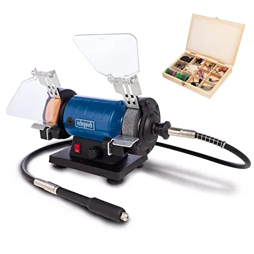 Scheppach Doppelschleifer HG35 mit flexibler Welle und 103-tlg. Zubehör