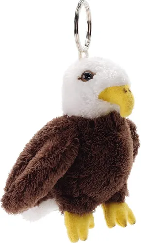Uni-Toys - Weißkopfseeadler mit Schlüsselanhänger - 11 cm (Höhe) - Plüsch-Adler, Vogel - Plüschtier, Kuscheltier