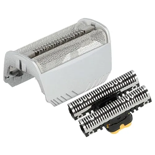 vhbw Kombi-Pack Scherteil kompatibel mit Braun 300, 310, 320, 330, 340, 199s-1, 4715 Elektrorasierer, Folie + Messerblock, silber