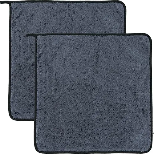 Erwin Müller Microfasertuch 2er-Pack mit 2-Seiten-Funktion grau Größe 40x40 cm - langlebig, trocknet streifenfrei, fusselt nicht