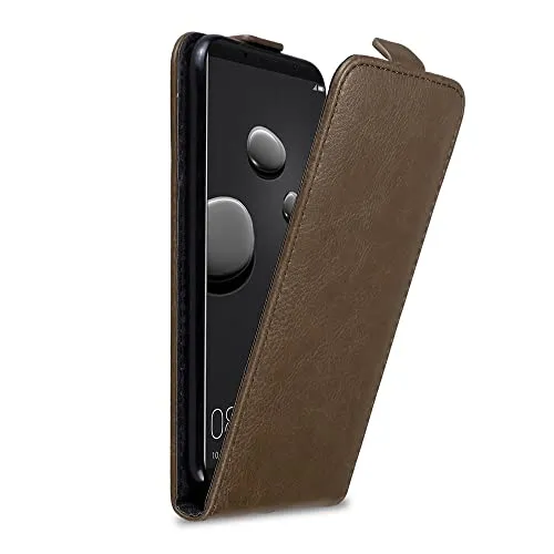 Cadorabo Hülle kompatibel mit Huawei Mate 10 PRO Flip Design aus Premium Kunst Leder Flip Klappbare Stoßfeste Magnetische Cover Hülle für Huawei Mate 10 PRO Tasche in Braun