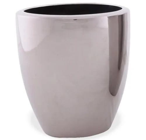 matches21 HOME & HOBBY Blumentopf Blumentöpfe silber Glanz rund 3 Größen (1 St)