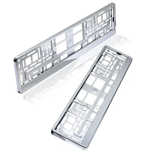 Kummert Business Kennzeichenhalter | silber chrom | 2 Stück - Hochwertige Kennzeichenhalterung für PKW und LKW. Robustes Material, ideal zur sicheren Befestigung von Nummernschildern im Standard-Format 520 x 110 mm. Lieferung im praktischen 2er-Set.
