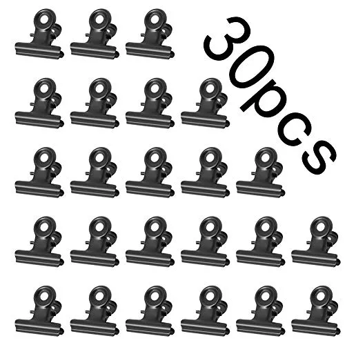 Girls'love talk 30 Stück Kleine Bulldogge Büroklammern,Multi-function clip for klammern,Briefklemmer für fotos, office and kitchen (Schwarz,22 mm)
