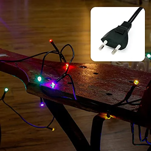 hellum LED Mini Lichterkette Innen, 20 bunte LED, 285cm beleuchtete Länge, mini Lichterkette bunt innen mit Stecker, für Weihnachtsbaum oder Partybeleuchtung, 577556