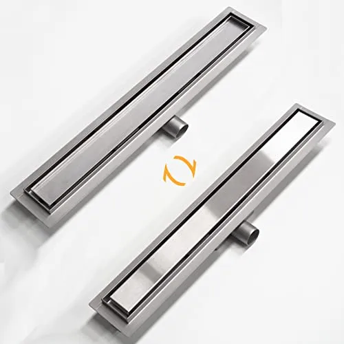 WITEN&NOCK Duschrinne 50 cm - Befliesbar Edelstahl Drainset - Duschkabinen & -wände: Flache Duschrinne aus rostfreiem Edelstahl mit Geruchsstopp und breitem Haarsieb für zuverlässige Abflussleistung und einfache Reinigung.