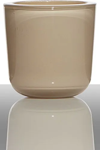INNA-Glas Teelichtglas Nick, Zylinder - Rund, beige, 7,5cm, Ø 7,5cm - Kerzenhalter - Teelichthalter