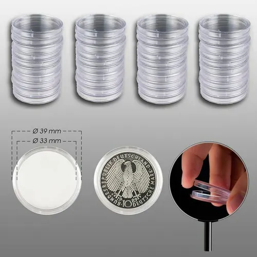 Münzkapseln Prophila 33 mm zB 10 DM- / 10 Euro Münzen 40
