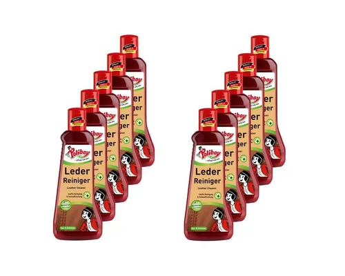 poliboy für alle Lederarten, Kunstleder und Materialmix - 10x200ml Lederreiniger (extra langer Anlaufschutz - Made in Germany)