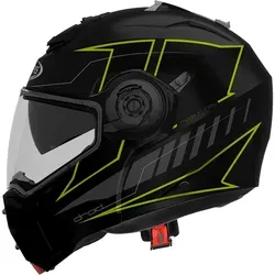 Caberg Droid Blaze Klapphelm, schwarz-gelb, Größe XS - Motorradhelm mit Einhandbedienung, umschaltbar zwischen Klapp- und Jethelm, ideal für flexibles Fahren.