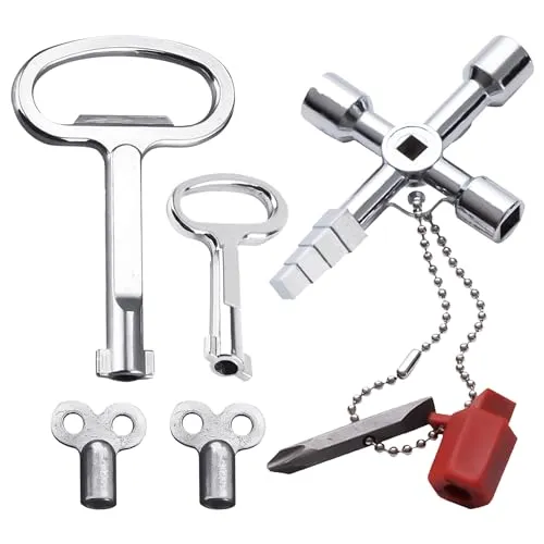 Stück Heizkörperschlüssel, Zählerkastenschlüssel, Heizkörperventilschlüssel, Heizkörperschlüsselsatz, Universal-Heizkörperschlüssel, Hauptschlüssel, Multifunktionsschlüssel 7