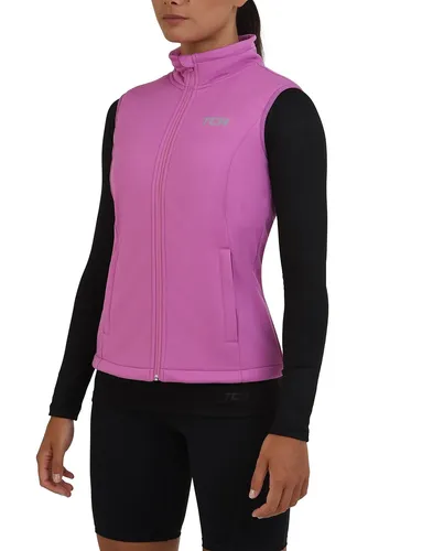 TCA Damen Flyweight winddichte Lauf- und Fahrradweste - Rosa, S - Radsport-Weste für Damen, winddicht und leicht, ideal für Laufen und Radfahren. Mit verstellbaren Knebelknöpfen und reflektierendem Aufdruck für optimale Sichtbarkeit.