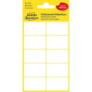 Zweckform Vielzwecketiketten 3075, weiß, 32 x 23mm, 6 Blatt, 60 Stück