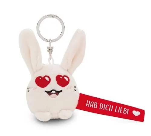 NICI Schlüsselanhänger Hase Hab dich lieb! rot 5cm