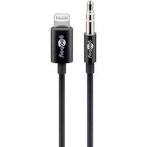 Goobay 66805 Lightning auf 3,5 mm Klinkenstecker Adapterkabel - MFi-zertifiziertes Audiokabel für iPhone, iPad und iPod, flexibles 1m Kabel für besten Musikgenuss