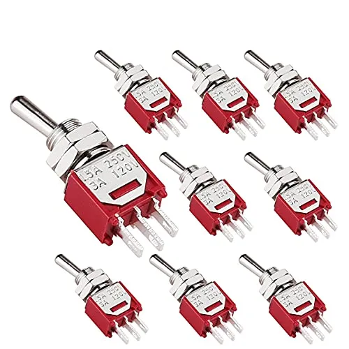 CLDIY Kippschalter EIN/EIN 2 Position 3 Pin SPDT Mini Micro AC 250 V / 1,5 A 120 V / 3A 10 Stücke