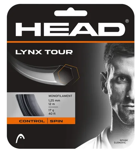 Head Tennissaite Lynx Tour (Kontrolle+Spin) schwarz 12m Set, Saitendicke: 1.30