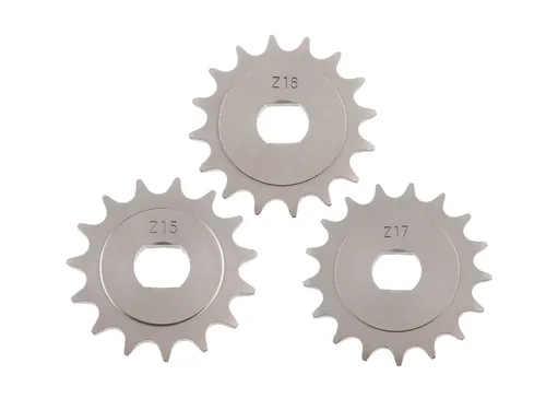 Set: Ritzel, kleines Kettenrad (15Z, 16Z, 17Z) - für Simson S51, S70, S53, S83,