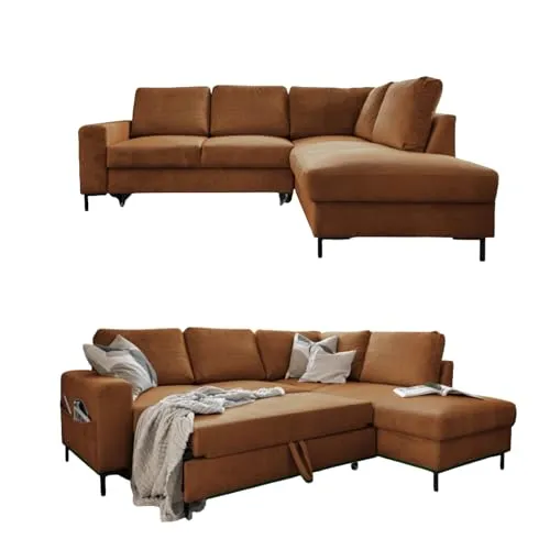 MIUFORM Lofty Lilly Ecksofa mit Schlaffunktion in rot von MIUFORM