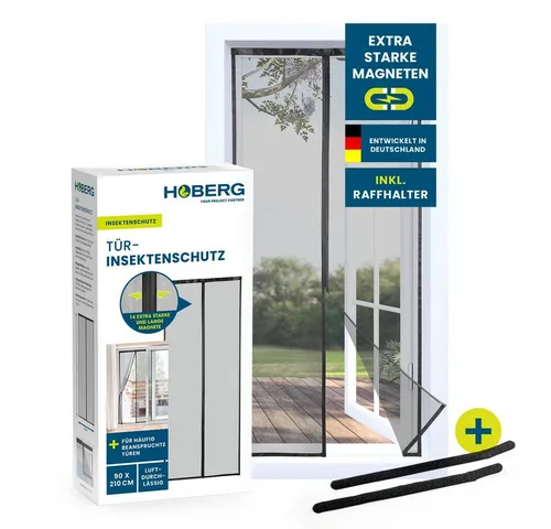 Hoberg Insektenschutz-Vorhang Hoberg Your Project Partner Tür-Insektenschutz 90 x 210 cm, Schutz vor Fliegen, Moskitos und anderen Insekten