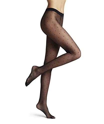 FALKE Damen Strumpfhose Dot 15 DEN W Ti - Elegante, gepunktete Strumpfhose in 15 DEN für festliche Anlässe; weich, transparent und ideal für Ballerinas oder Pumps; perfekte Passform und hohe Qualität von FALKE.