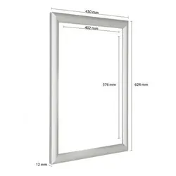 EasyFix-Klapprahmen 25mm Gehrung A2 silber - Werbeartikel mit 25 mm Profil und Gehrung für schnelle Montage ohne Werkzeug – einfach ankleben, Plakat einlegen, fertig! Hochwertiges Klebeband sorgt für sicheren Halt.