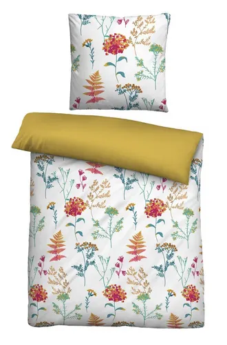 biberna Mako-Satin Bettwäsche 155x220 cm, weiß - Bettwäsche aus 100% Baumwolle, hautfreundlich und pflegeleicht, ideal für einen erholsamen Schlaf.