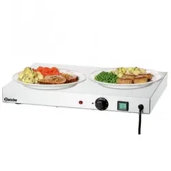 Bartscher WP250 Warmhalteplatte 114360 - Warmhalteplatte aus Edelstahl, ideal für Gastronomie, mit thermostatischer Temperaturregelung und kompakten Maßen von 375 x 500 mm.