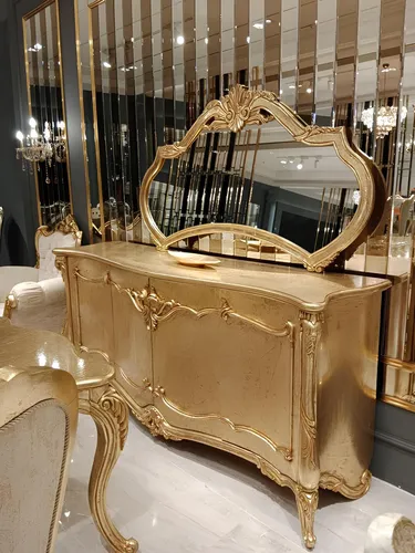 Luxus Sideboard Anrichte mit Spiegel – Elegante Kommode aus Holz