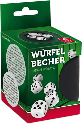 ASS Altenburger Würfelbecher 22506644 - Hochwertiger Kunststoffbecher mit Filzeinlage, inklusive 6 Würfeln für stundenlangen Spielspaß in Familie und Freundeskreis