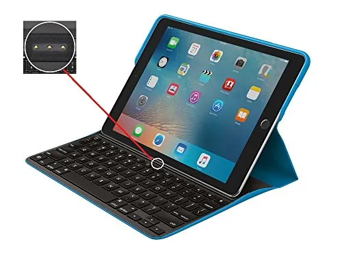 Produktbild Logitech Create iPad Pro Hülle mit Kabelloser Tastatur, Hintergrundbeleuchtete Tasten, iOS-Sondertasten, Smart-Connector, Für iPad Pro 9,7