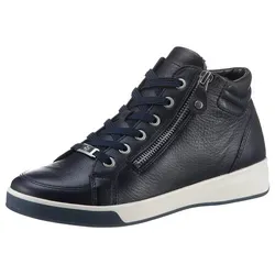 Ara ROM Schnürboots mit Keilabsatz - Sportliche High Top-Sneaker in Weite G, dunkelblau aus atmungsaktivem Glattleder. Ideal für komfortable Freizeitlooks mit herausnehmbarer, gepolsterter Innensohle.