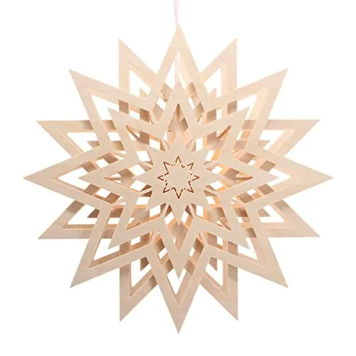 Fensterbild elektrisch beleuchtet, Stern von exclusiv-holzkunst