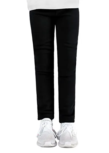 Staccato Mädchen Thermoleggings unifarben - gefüttert, elastisch, wärmend, kuschelig weiche Winterleggings für Kinder und Kleinkinder (92/98, Black)