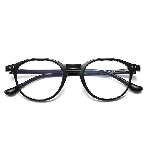 Dollger Blaulichtfilter Brille Computerbrille Anti-Blaulicht Klassische Rund Frame Gaming Brille für Damen Herren Schwarz