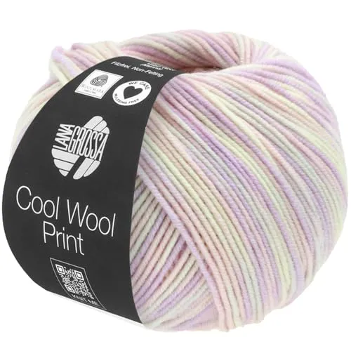 LANA GROSSA Cool Wool Print | Extrafeine Merinowolle waschmaschinenfest und filzfrei | Handstrickgarn aus 100% Schurwolle (Merino extrafein) | 50g Wolle zum Stricken & Häkeln | 160m Garn FB 747