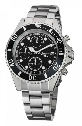 Eichmüller Herrenuhr Taucher Chronograph 100M - Armbanduhren für Herren mit Datumsanzeige, Stoppfunktion und drehbarer Lünette - ideal für Sport und Freizeit!