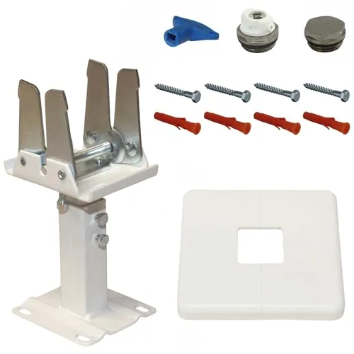 Jabema Standkonsole für Flachheizkörper und 1x 1/2 Zoll Stopfenset, Abstand der Heizplatten 90 mm, Standfuß Standfüße, Heizkörper Halterung Befestigung Aufhängung Konsole