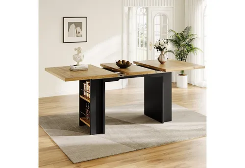 OKWISH Esstisch Auszieh-Esstisch (mit Hilfe innenliegender Einlegeplatten auf 120-160cm ausziehbar, 1-St., 120-160×80cm)