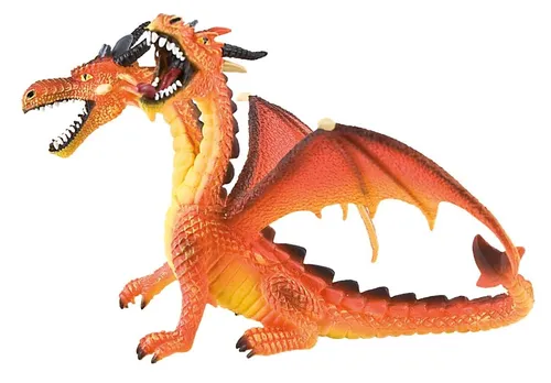 Bullyland 75598 Drache mit 2 Köpfen orange 10 cm Fantasy