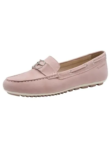 Tamaris Damen Moccassin flach Leder, rosa, 42 EU