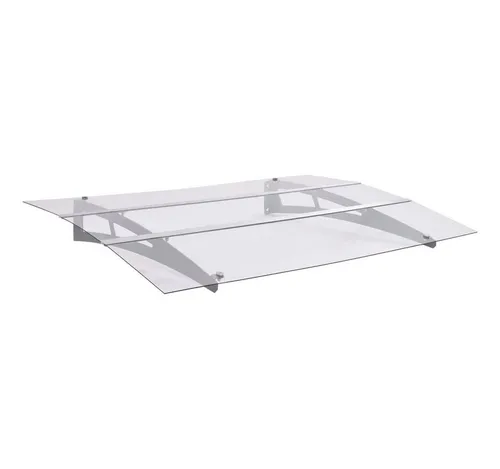 vidaXL Türvordach Silbern und Transparent 150x90 cm von vidaXL