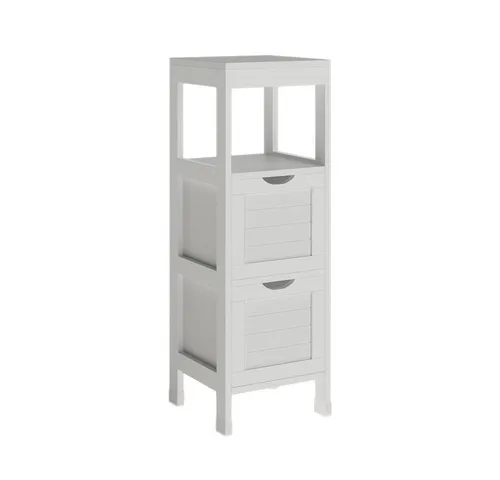 Vicco Midischrank Vilda, Weiß, 30 x 89 cm mit 2 Schubkästen