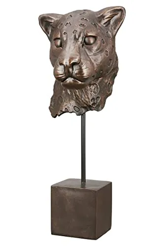 Casablanca Dekofigur Leopard Antique - Elegante Kunstharz Skulptur - Figuren & Skulpturen, stilvolle Dekofigur in bronzefarben, perfekt für besondere Anlässe wie Geburtstage oder Hochzeiten, Maße: 19,5x19,5x46 cm