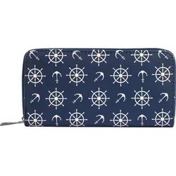 Cham Cham Geldbörse Anissa - Damen Geldbörse Quer aus Lederimitat - Maritime Geldbörse im Querformat mit 3 Geldscheinfächern, 8 Kreditkartenfächern und einem sicheren Reißverschluss-Kleingeldfach. Ideal für stilbewusste Frauen, die Ordnung und Design schätzen.