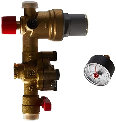 Caleffi automatische Füllarmatur 574010 DN 15 - Systemtrenner BA mit Filtersieb und Isolierung, zuverlässig und wartungsfreundlich für Heizsysteme