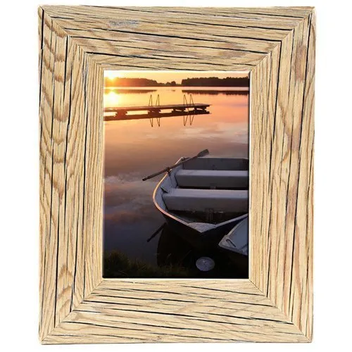 Mein Landhaus Bilderrahmen aus echtem Alt-Holz Stil Vintage, rustikal - handgefertigte Unikate in hell-braun 10x15cm